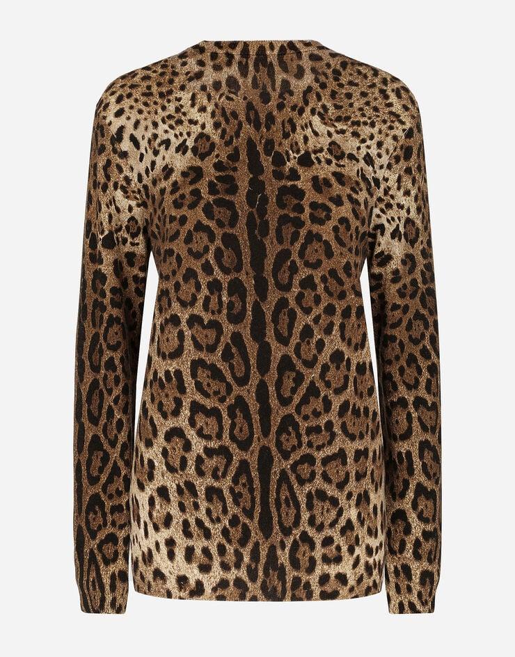 Dolce & Gabbana Jersey De Cachemira Estampado Leopardo