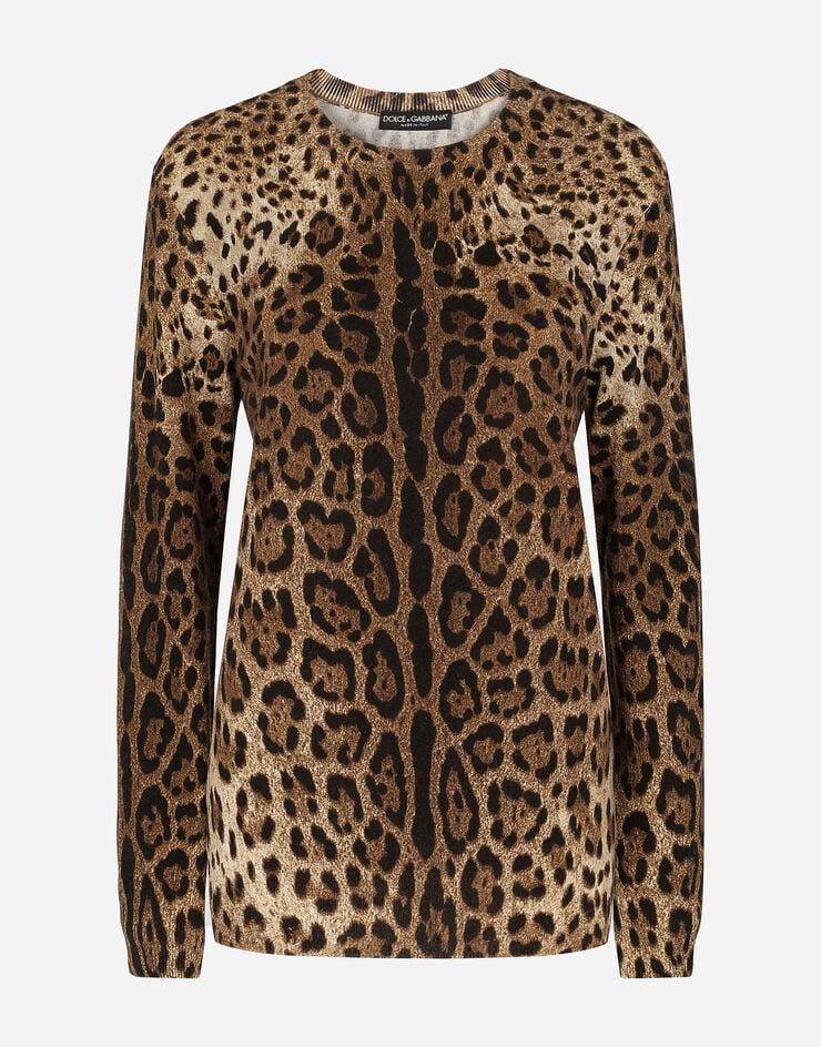 Dolce & Gabbana Jersey de cachemira estampado leopardo