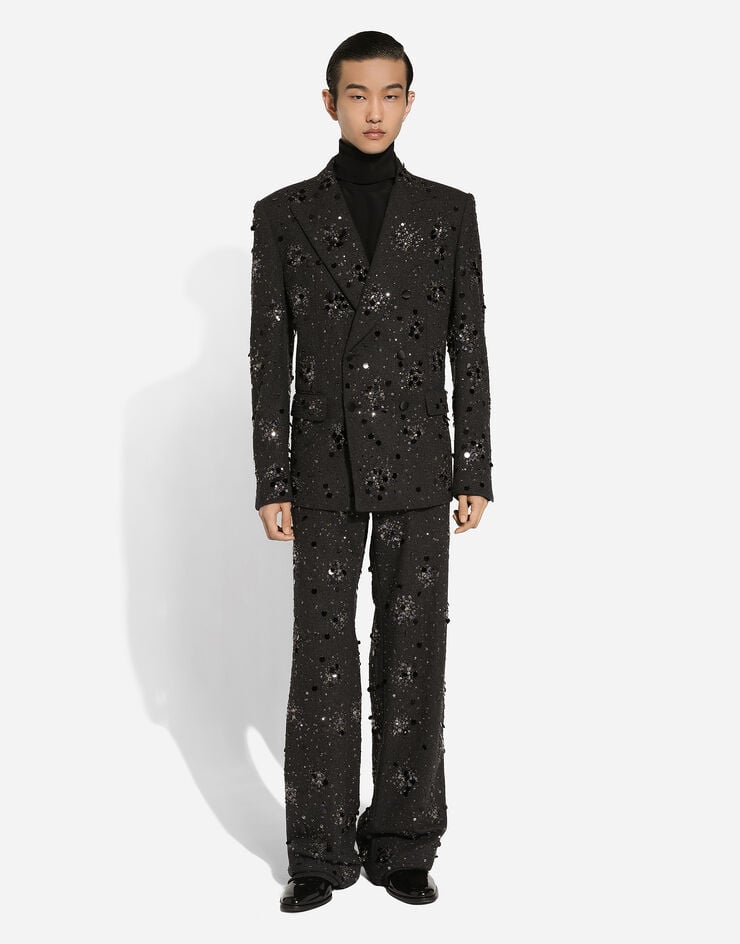 Dolce & Gabbana Jersey De Cuello Alto Ancho De Seda Con Puños De Camisa