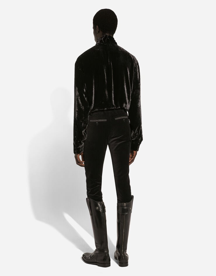 Dolce & Gabbana Jersey De Cuello Alto Ancho De Terciopelo Con Puños De Camisa