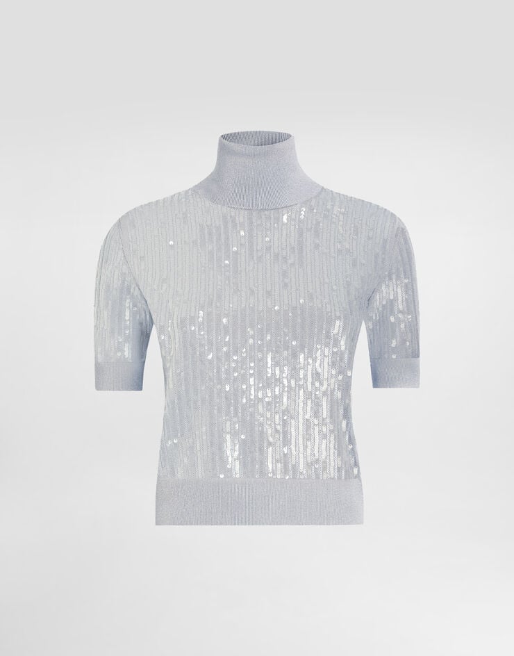 Dolce & Gabbana Jersey de cuello alto bordado de lentejuelas