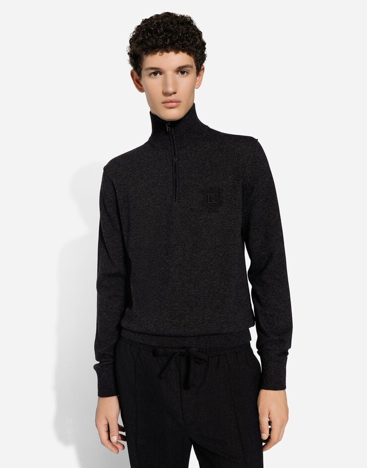 Dolce & Gabbana Jersey De Cuello Alto En Cachemira Con Cremallera