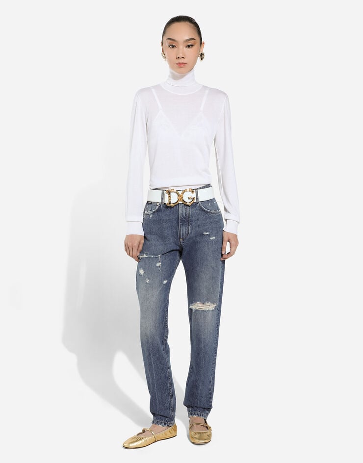 Dolce & Gabbana Jersey De Cuello Alto En Cachemira Y Seda