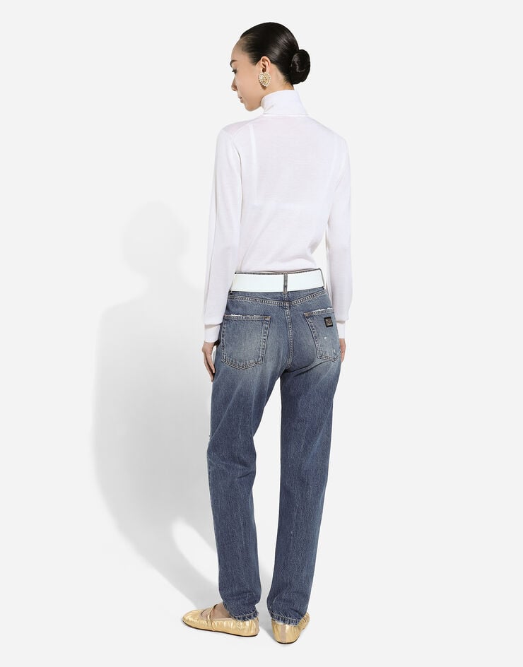 Dolce & Gabbana Jersey De Cuello Alto En Cachemira Y Seda