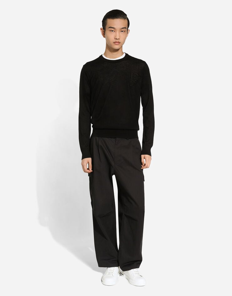 Dolce & Gabbana Jersey De Cuello Redondo De Cachemira Con DG Bordado