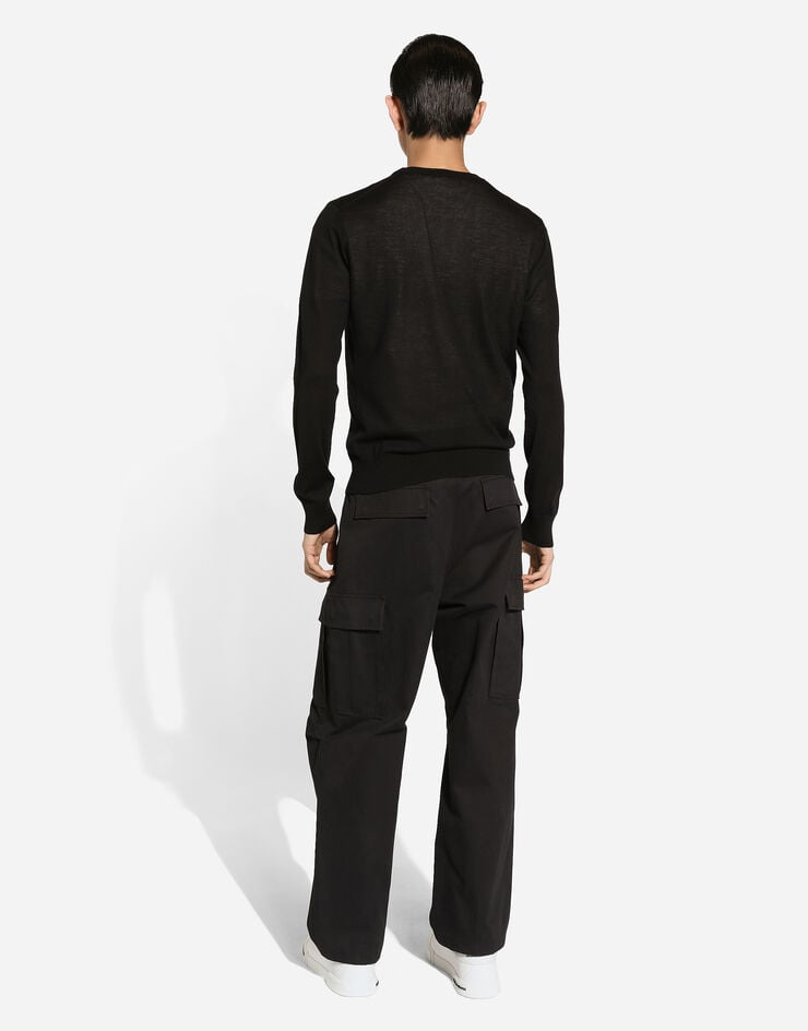 Dolce & Gabbana Jersey De Cuello Redondo De Cachemira Con DG Bordado