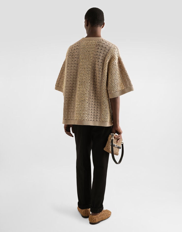 Dolce & Gabbana Jersey De Cuello Redondo De Ganchillo De Algodón Y Viscosa