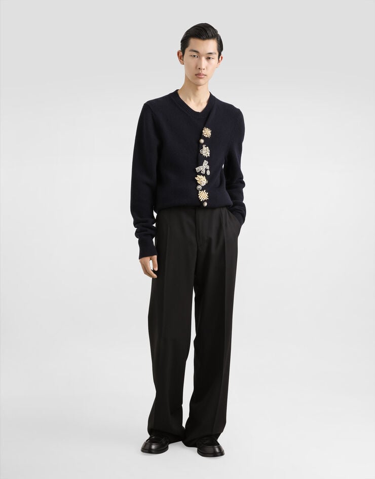 Dolce & Gabbana Jersey De Cuello Redondo De Lana Con Botones Joya