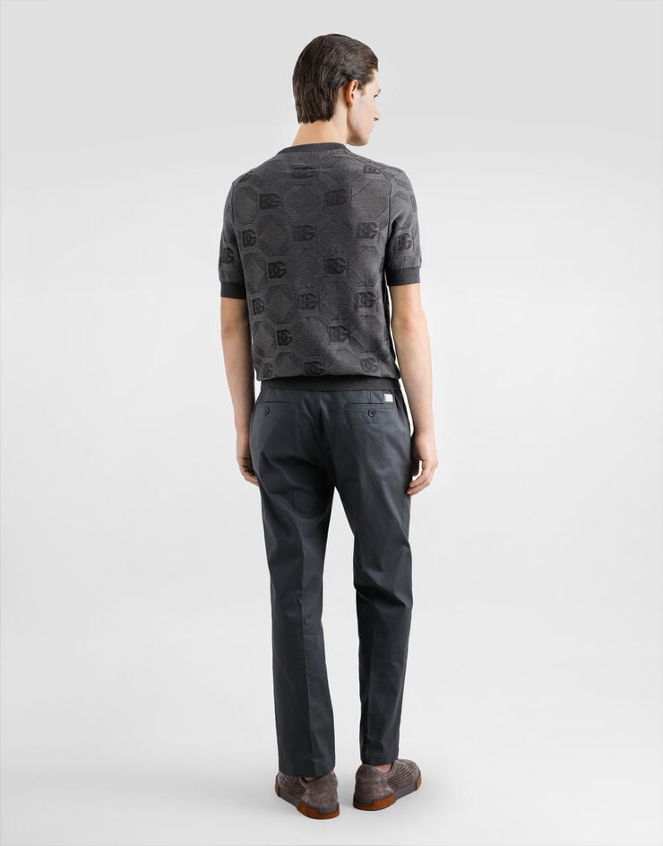 Dolce & Gabbana Jersey De Cuello Redondo De Seda Con Logotipo Jacquard