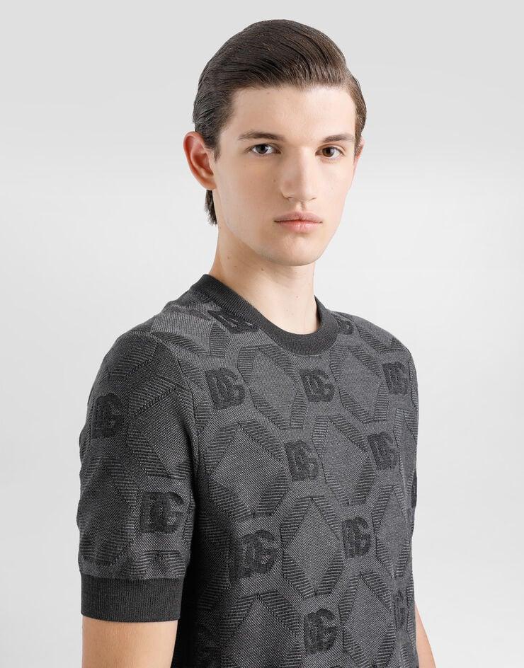 Dolce & Gabbana Jersey De Cuello Redondo De Seda Con Logotipo Jacquard