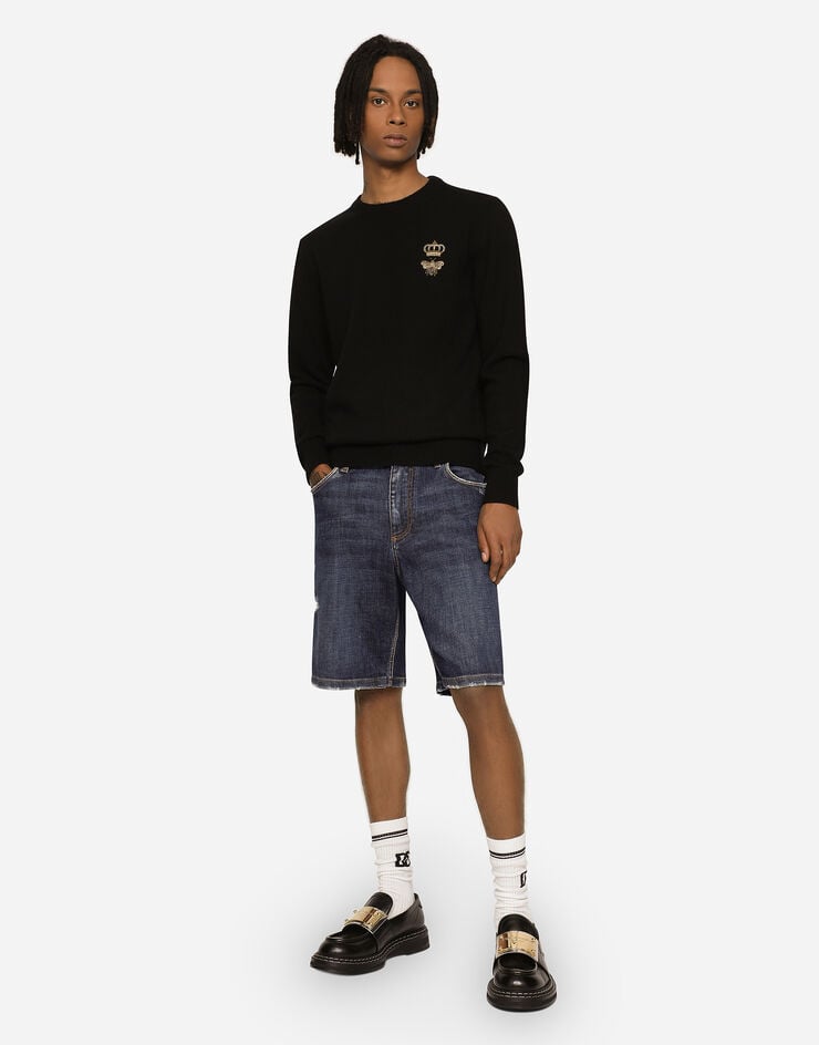 Dolce & Gabbana Jersey De Cuello Redondo En Lana Con Bordado