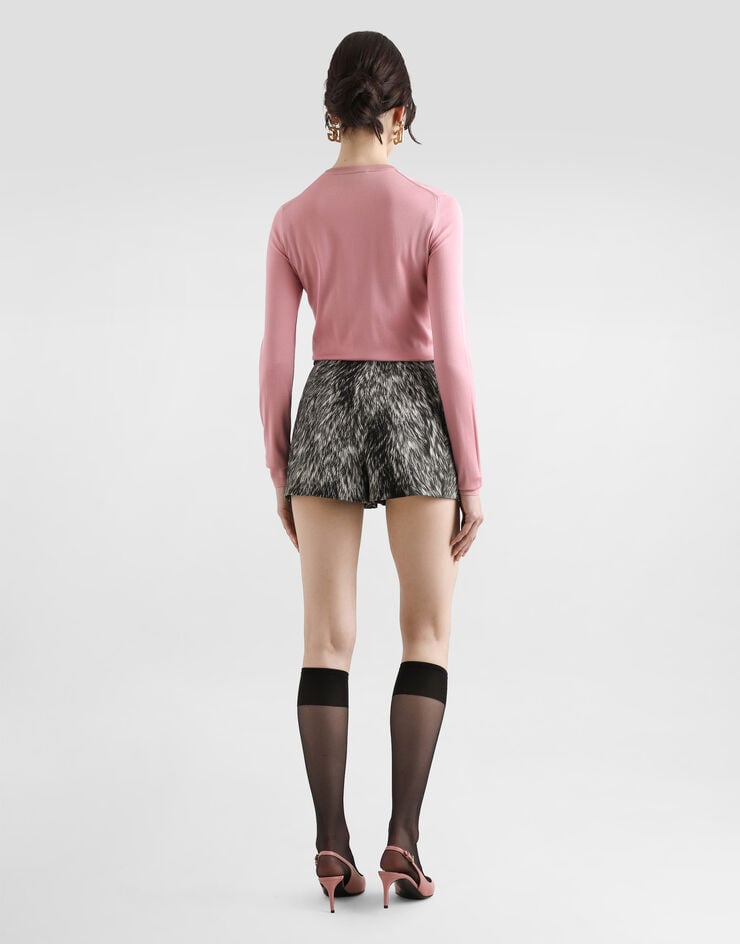 Dolce & Gabbana Jersey De Manga Larga De Seda Con Adorno De Flor