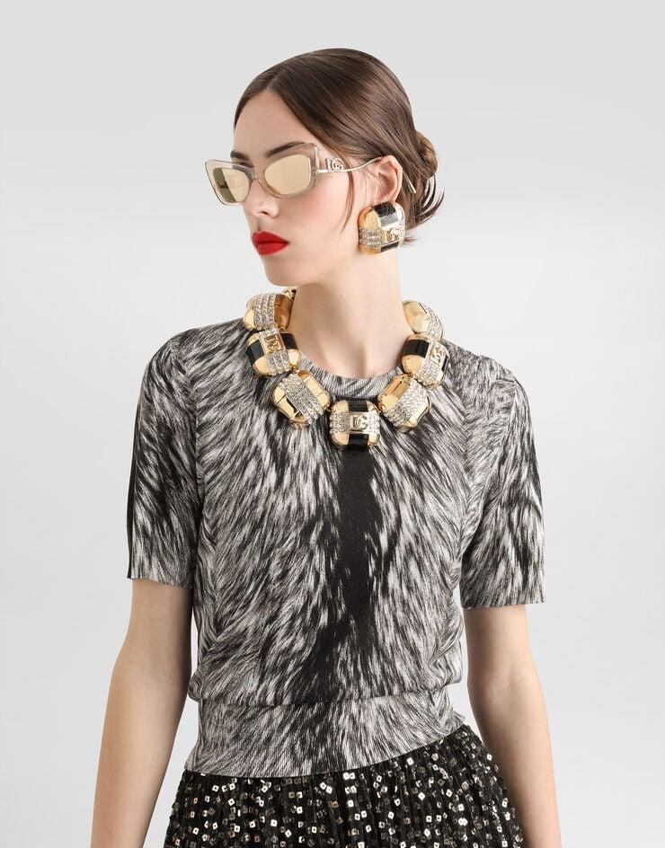 Dolce & Gabbana Jersey De Seda Estampado Piel De Animal