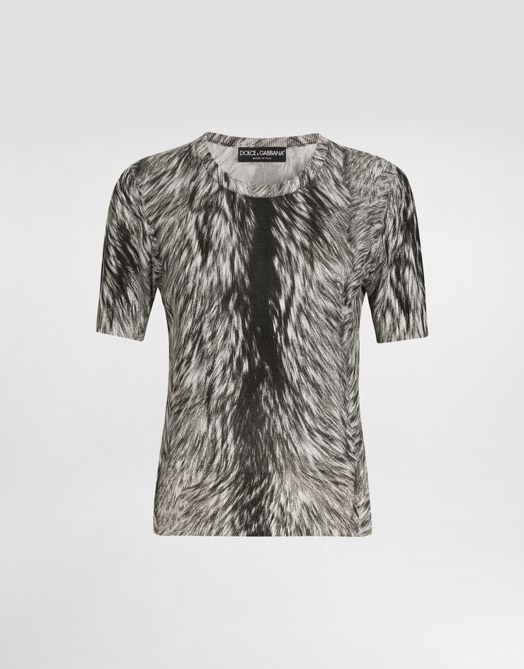 Dolce & Gabbana Jersey de seda estampado piel de animal