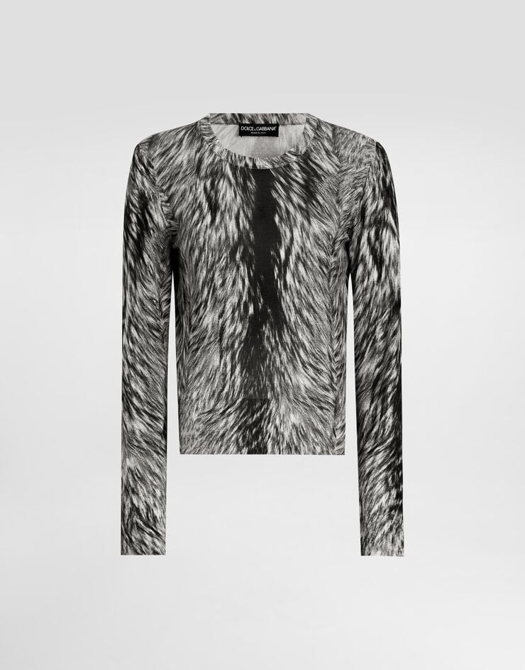 Dolce & Gabbana Jersey De Seda Estampado Piel De Animal