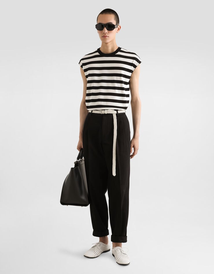 Dolce & Gabbana Jersey Kimono Sin Mangas De Algodón Con Intarsia A Rayas