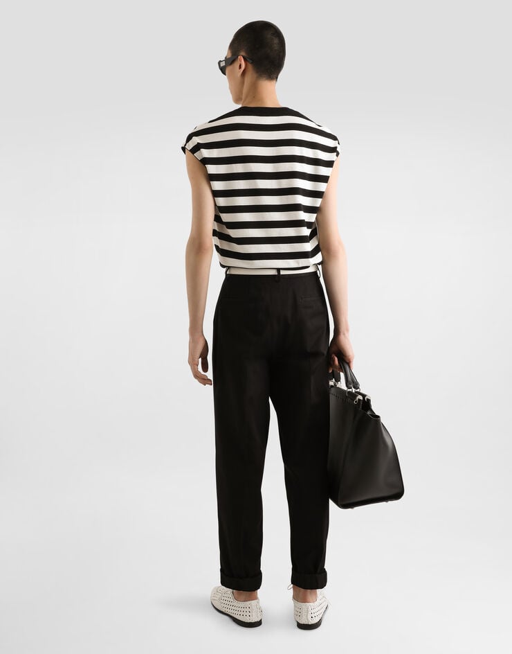 Dolce & Gabbana Jersey Kimono Sin Mangas De Algodón Con Intarsia A Rayas