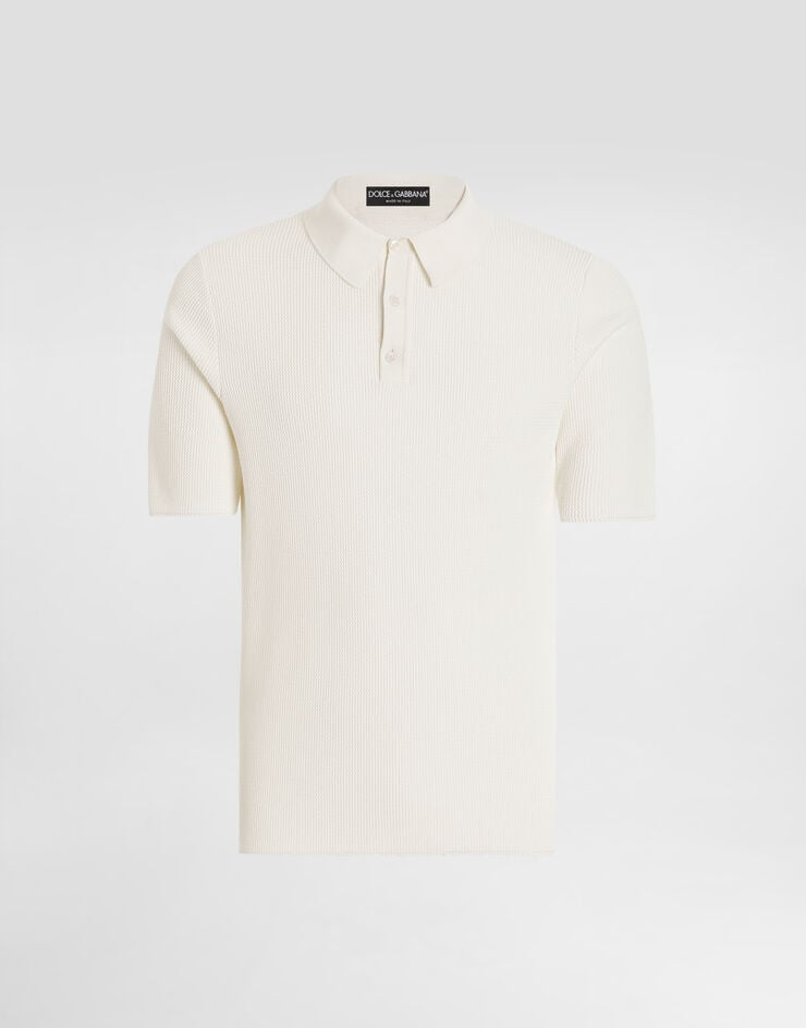 Dolce & Gabbana Jersey polo de manga corta de algodón acanalado