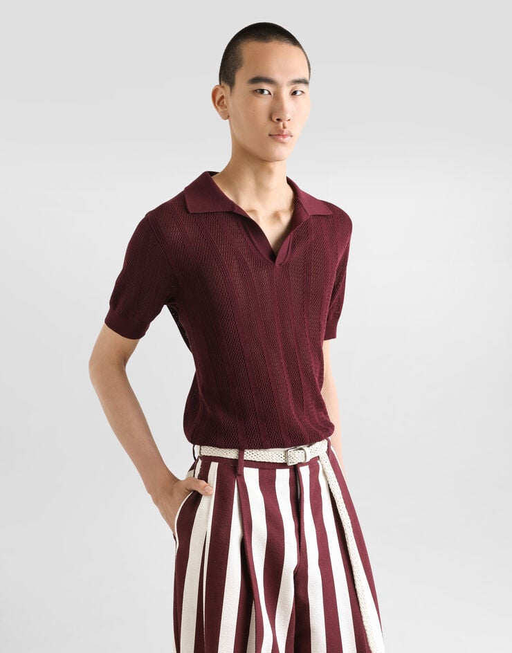 Dolce & Gabbana Jersey Polo De Manga Corta De Algodón Calado