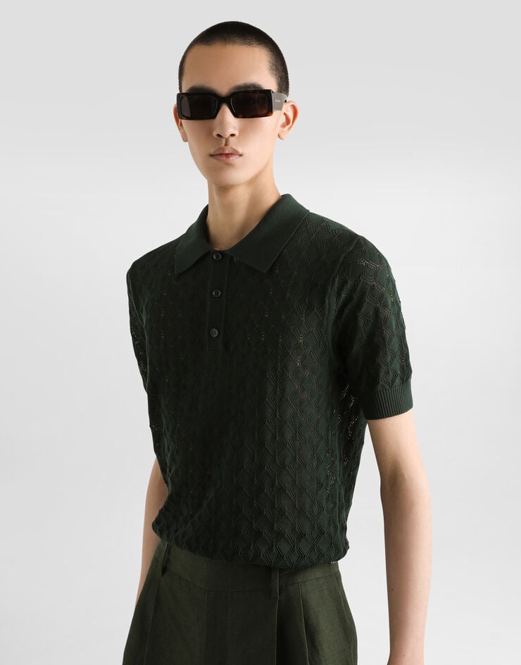 Dolce & Gabbana Jersey Polo De Manga Corta De Algodón Calado