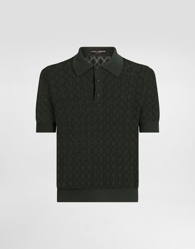Dolce & Gabbana Jersey polo de manga corta de algodón calado