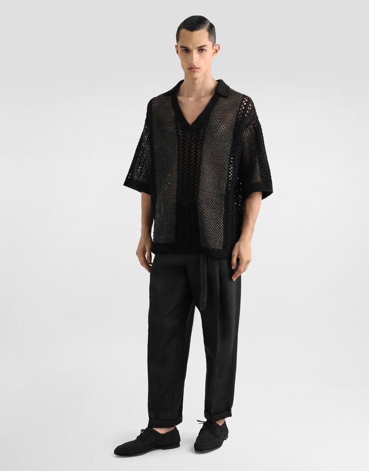 Dolce & Gabbana Jersey Polo De Manga Corta De Ganchillo De Algodón