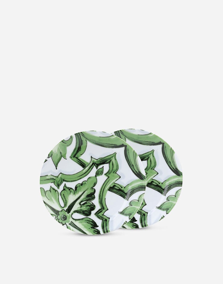 Dolce & Gabbana Juego de 2 platos de pan de porcelana