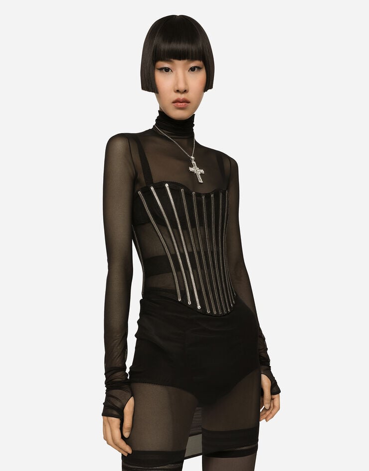 Dolce & Gabbana KIM DOLCE&GABBANA Cinturón Tipo Corsé De Tul Con Ballenas