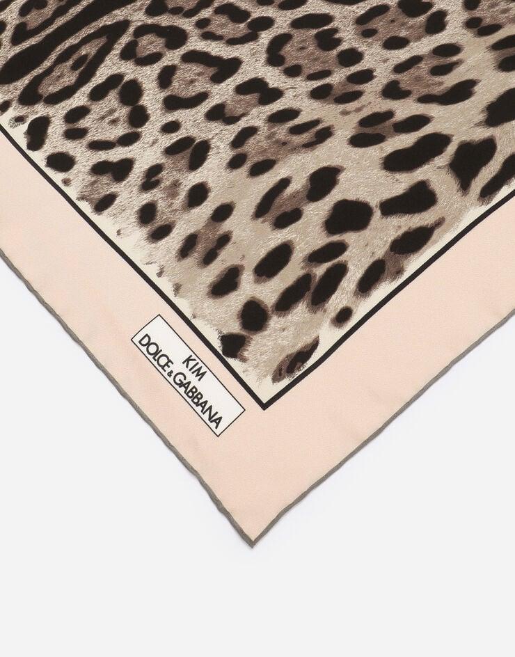 Dolce & Gabbana KIM DOLCE&GABBANA Fular 70x70 De Sarga Con Estampado De Leopardo