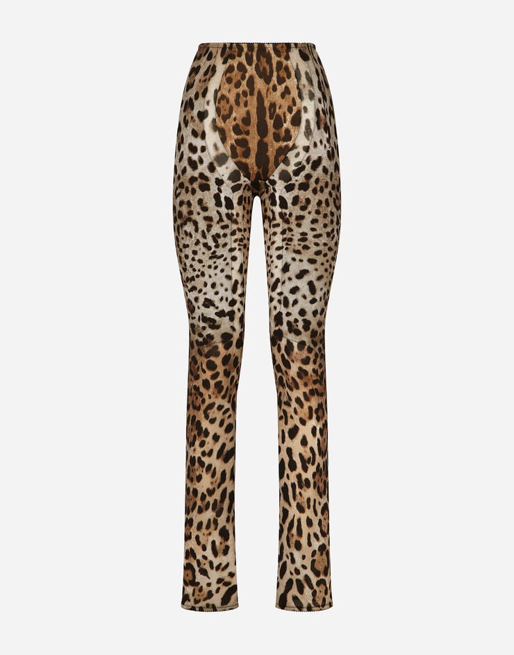 Dolce & Gabbana KIM DOLCE&GABBANA Pantalón de marquisette con estampado de leopardo