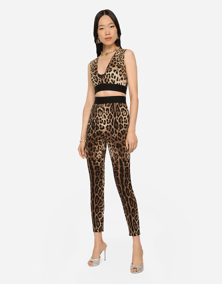 Dolce & Gabbana Leggings De Charmeuse Con Estampado De Leopardo
