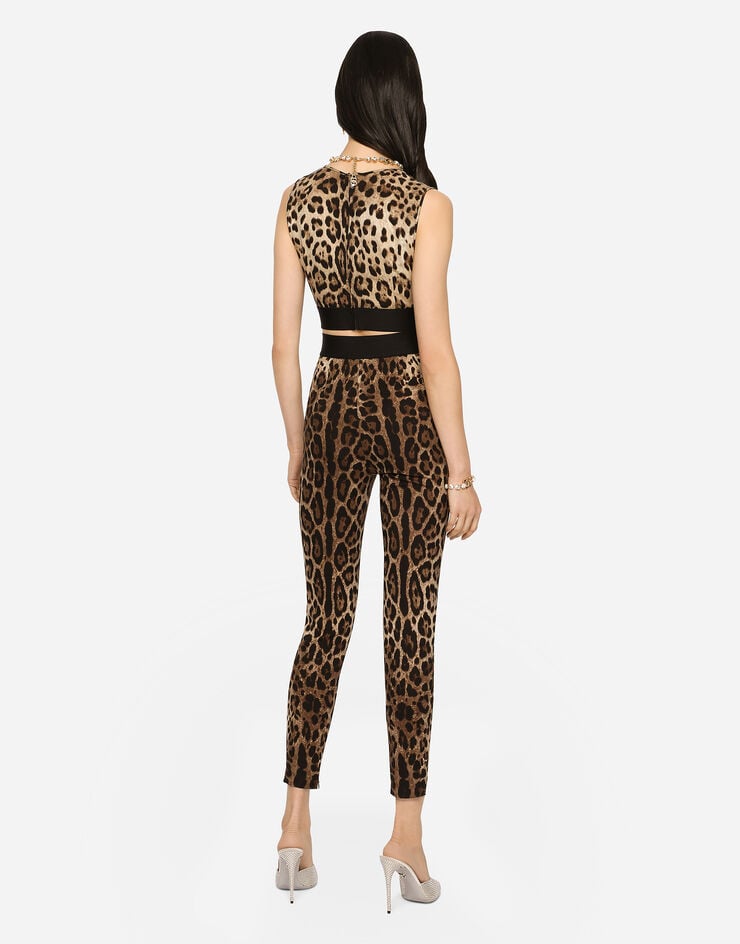 Dolce & Gabbana Leggings De Charmeuse Con Estampado De Leopardo
