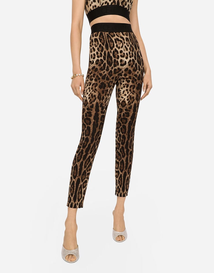 Dolce & Gabbana Leggings De Charmeuse Con Estampado De Leopardo