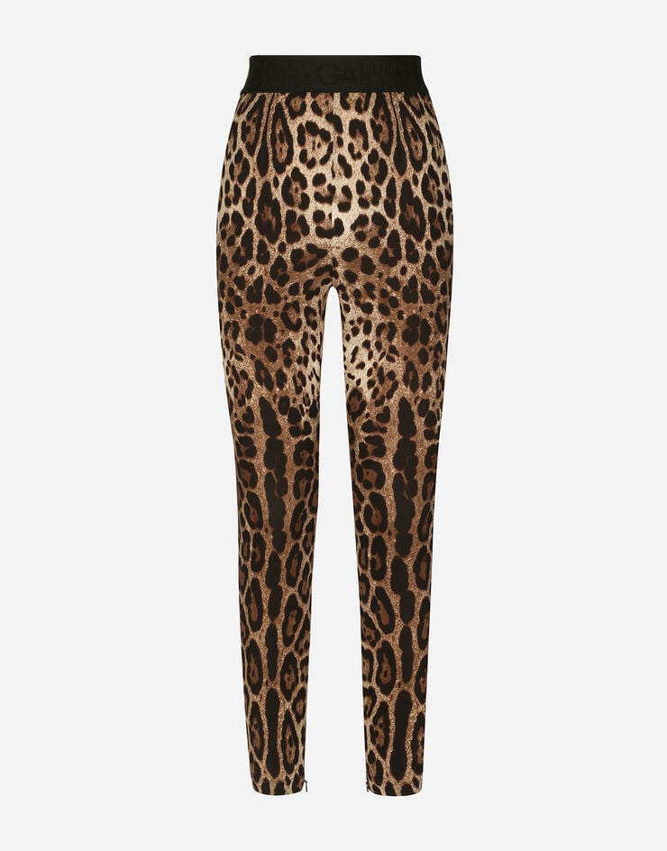 Dolce & Gabbana Leggings de charmeuse con estampado de leopardo