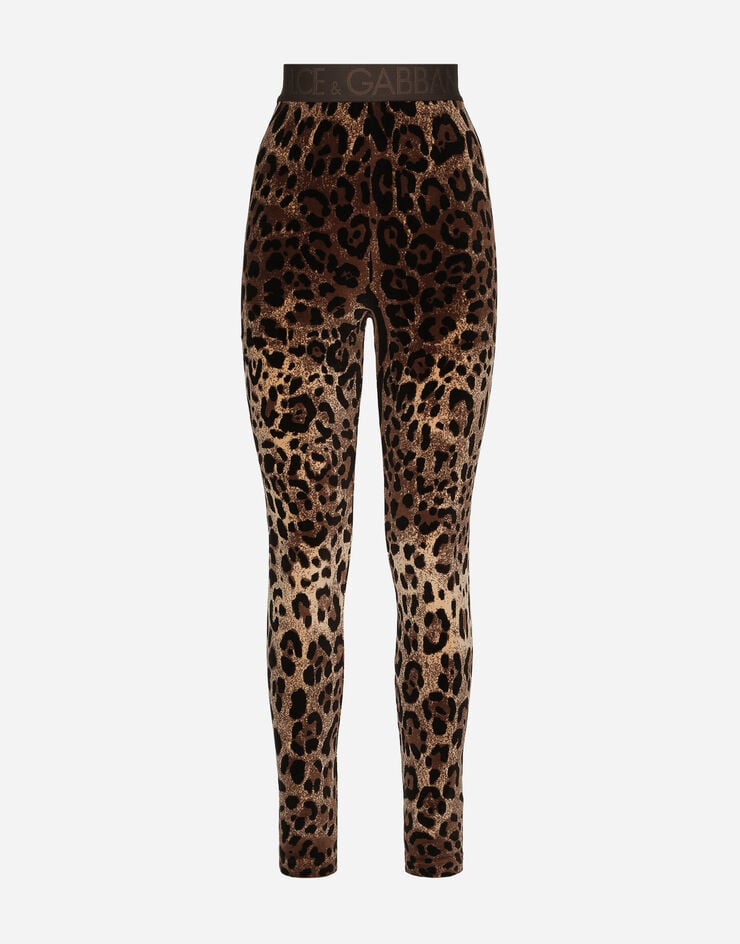 Dolce & Gabbana Leggings de chenilla en jacquard con motivo de leopardo