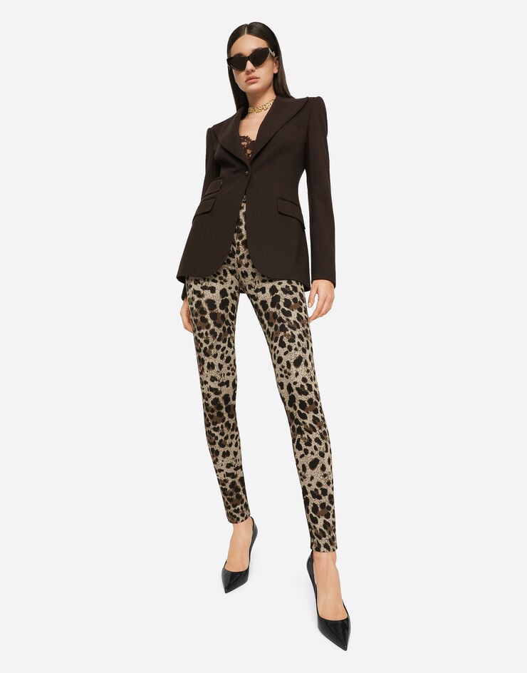 Dolce & Gabbana Leggings De Punto Jacquard Con Motivo De Leopardo