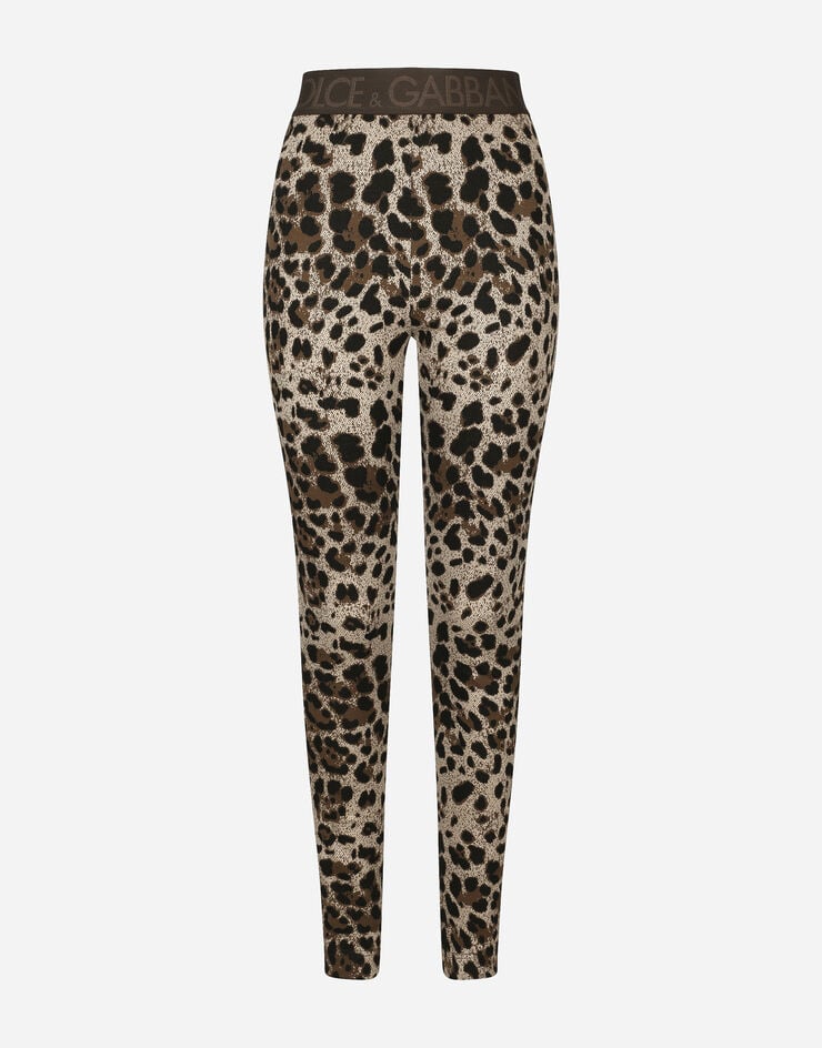Dolce & Gabbana Leggings de punto jacquard con motivo de leopardo