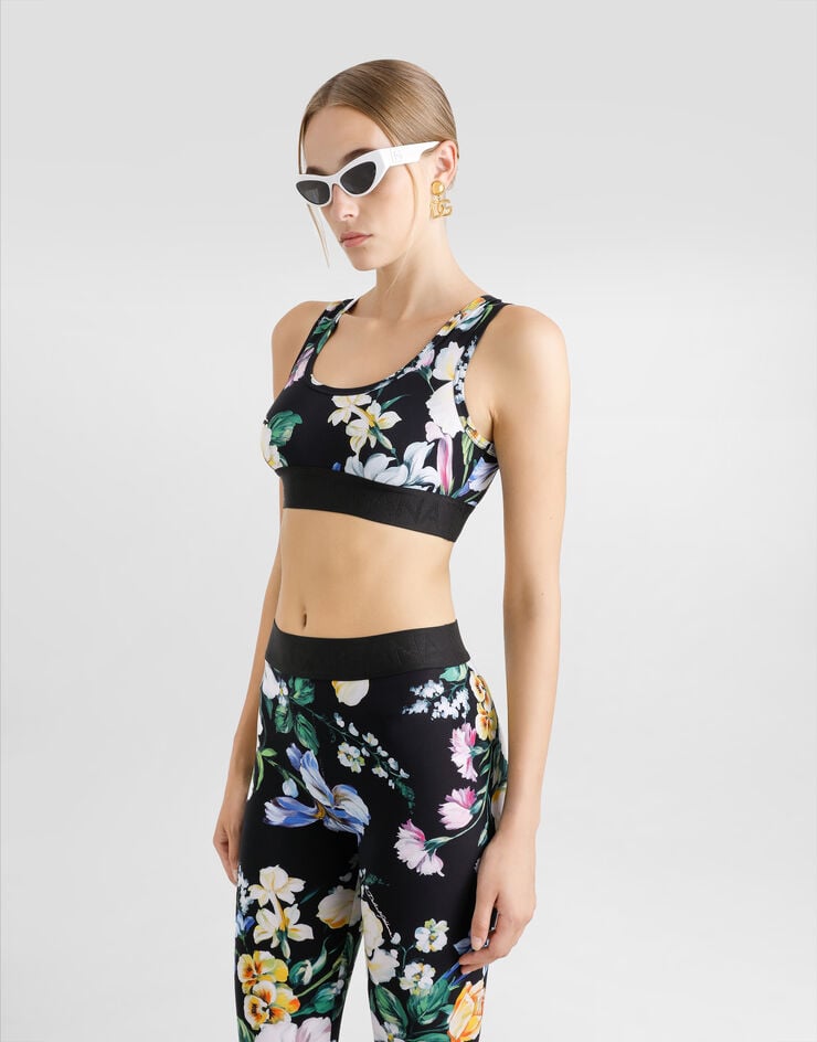 Dolce & Gabbana Leggings Deportivos De Punto Con Estampado De Flores