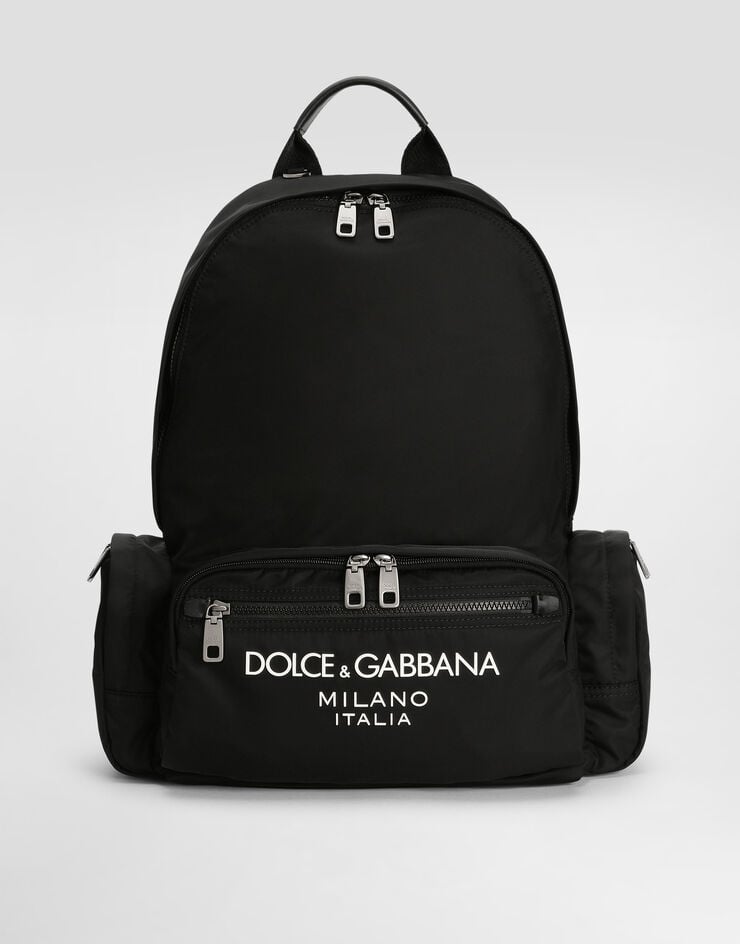 Dolce & Gabbana Mochila de nailon con logotipo engomado