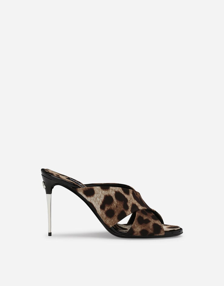 Dolce & Gabbana Mule de raso con estampado de leopardo