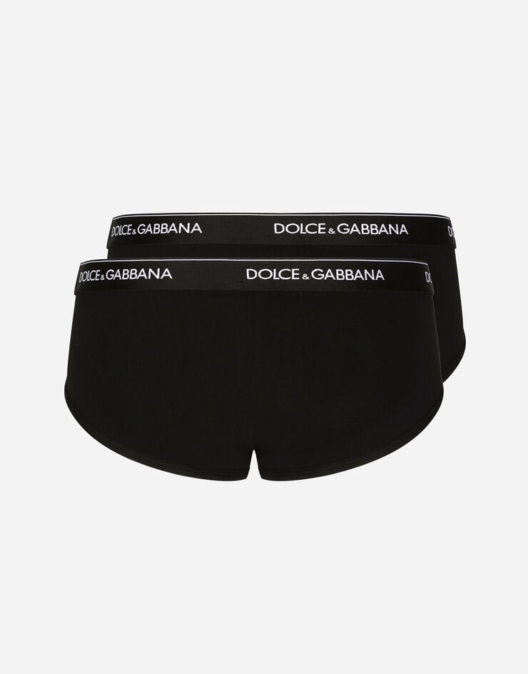 Dolce & Gabbana Pack De Dos Slips Brando De Algodón Elástico