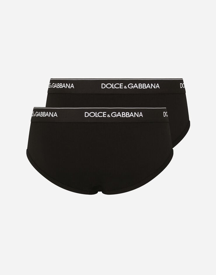 Dolce & Gabbana Pack De Dos Slips Medio De Algodón Elástico