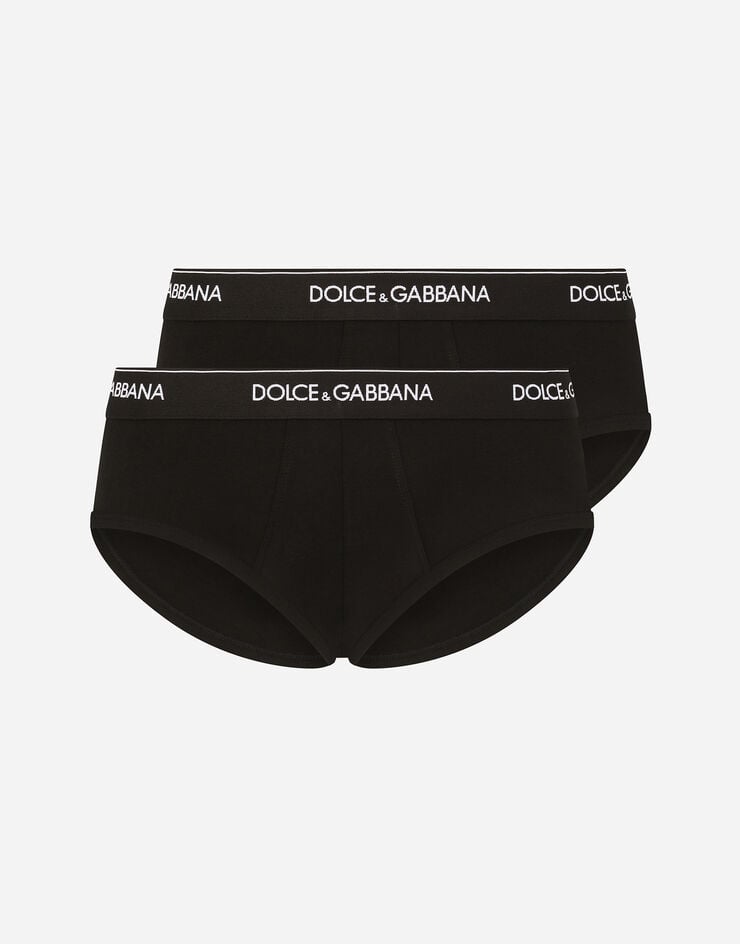 Dolce & Gabbana Pack de dos slips medio de algodón elástico