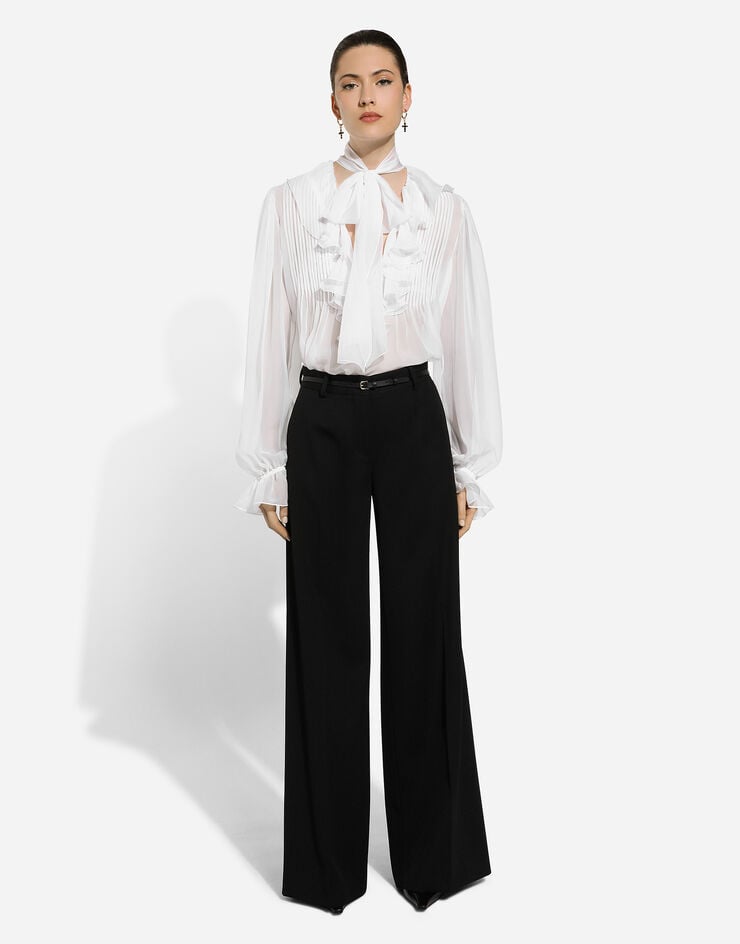 Dolce & Gabbana Pantalón Acampanado En Gabardina De Lana