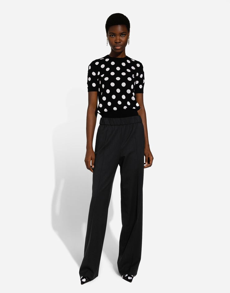 Dolce & Gabbana Pantalón Acampanado En Sarga De Lana Elástica