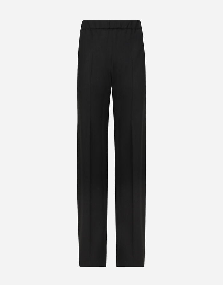 Dolce & Gabbana Pantalón acampanado en sarga de lana elástica