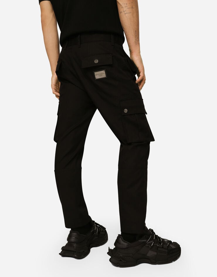 Dolce & Gabbana Pantalón Cargo De Algodón Con Placa Con Logotipo