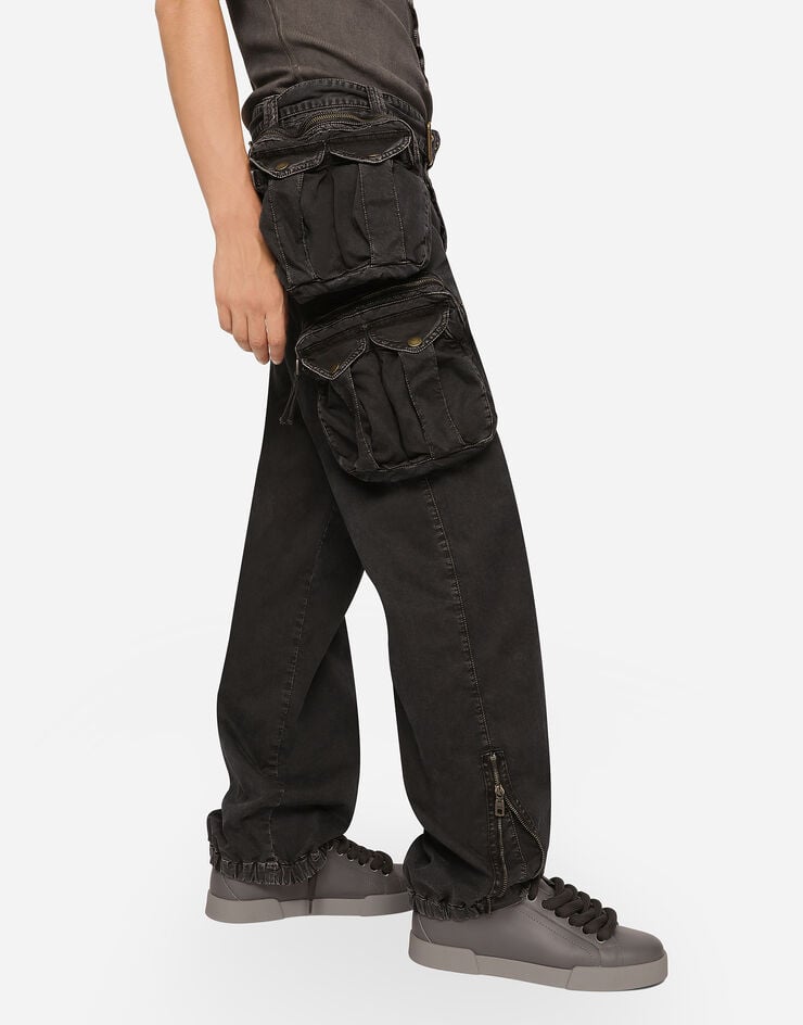 Dolce & Gabbana Pantalón De Algodón Con Cinturón Y Bolsillos Oversize