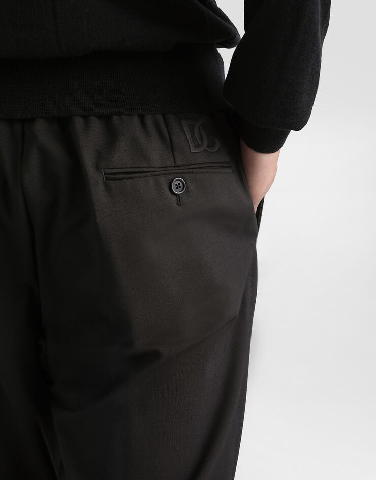 Dolce & Gabbana Pantalón De Algodón Elástico Con Bordado DG