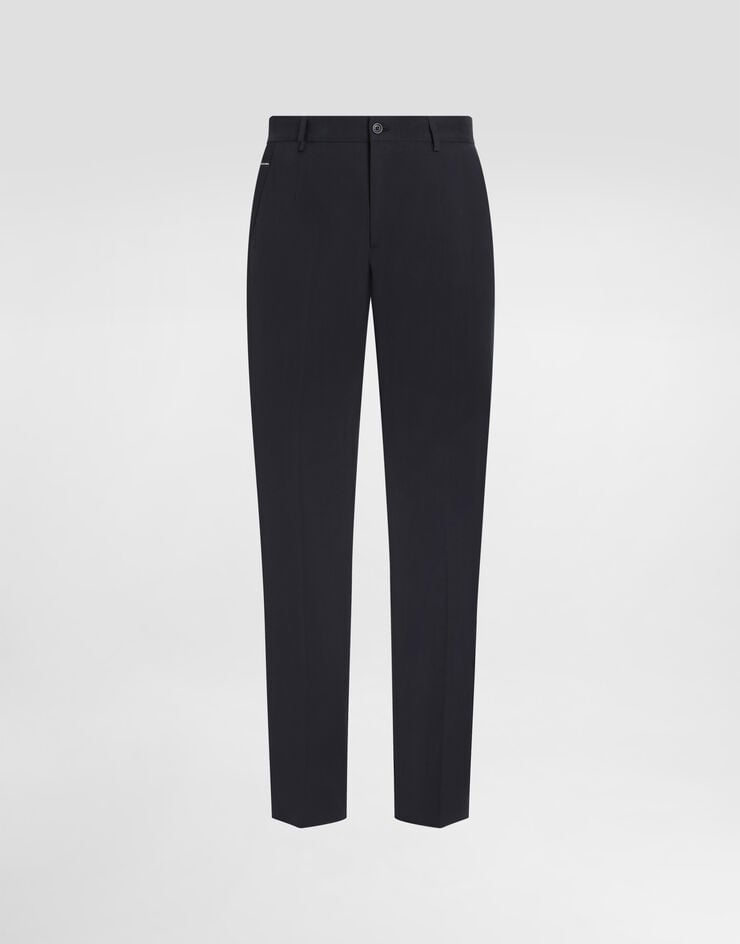 Dolce & Gabbana Pantalón de algodón elástico con placa con logotipo